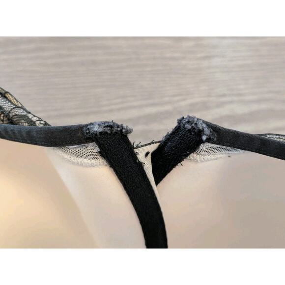 Cacique Lightly Lined Black Lace Overlay Underwire Full Coverage Bra - Picture 7 of 8